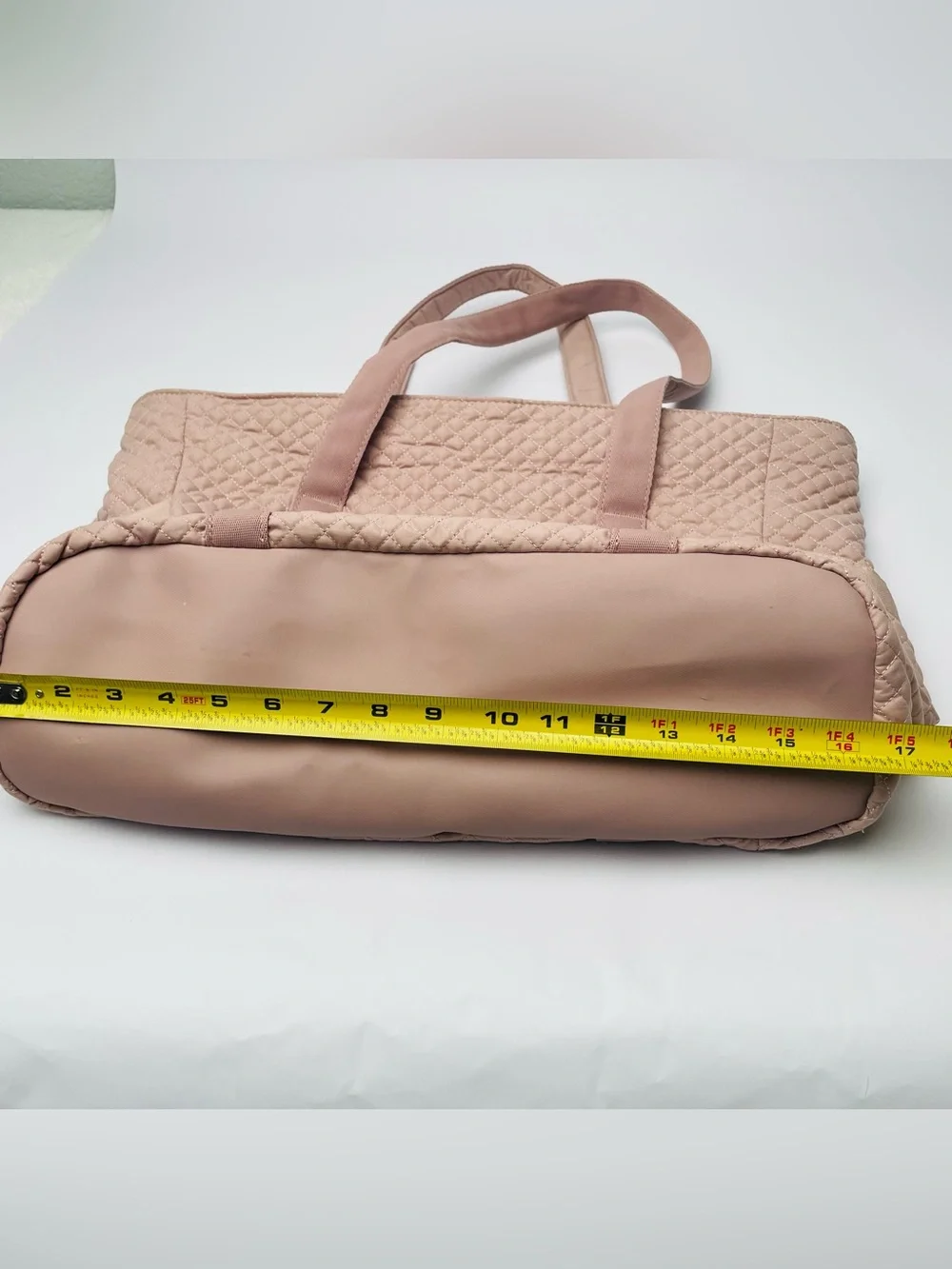 Bagsmart Dusty Pink Quilted Computer Laptop Zip Pocket Bag